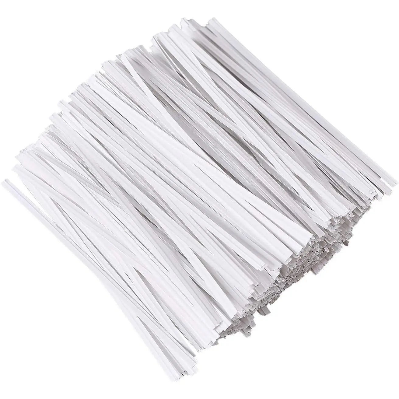 500 Reusable White Paper Bread Ties - 5" Twist Ties for Bags, Bread, Cake Pops