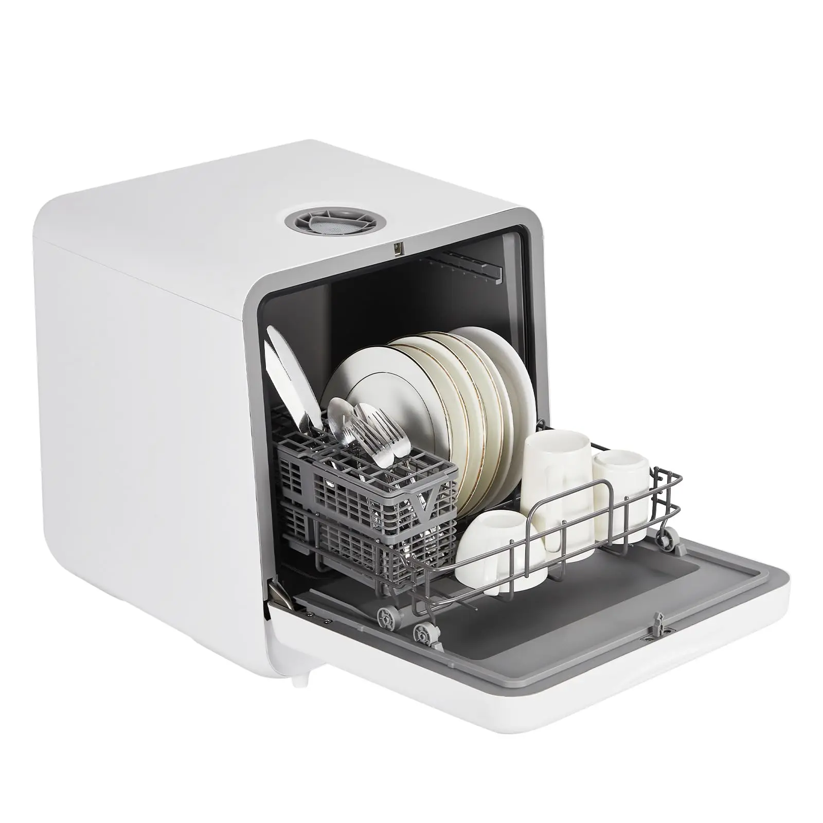 GARVEEPortable Dishwasher Dishwasher Countertop with Faucet & Manual Water Tank(5L) Modes Water Inlet, Compact with More Space Inside,6 Programs Ideal for RV & Apartments, No Hookup Needed