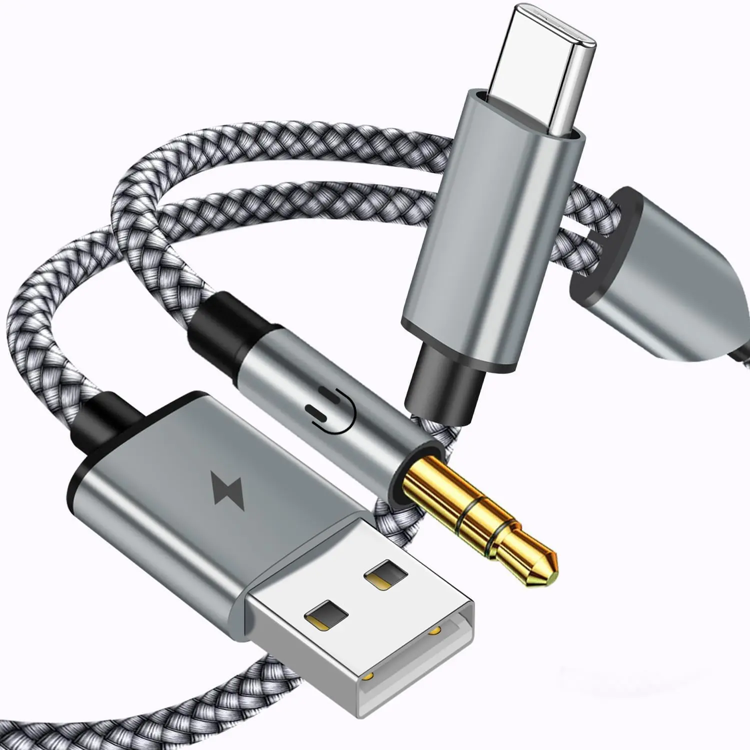 USB C to 3.5mm Aux  with Charger, 2 in 1 USB C to 3.5mm  Stereo Aux  Headset  with PD 18W  Compatible with  17/16/16e/15 Pro Max/Air, Galaxy S25/S24/S23, Pixel 9/8/7/6