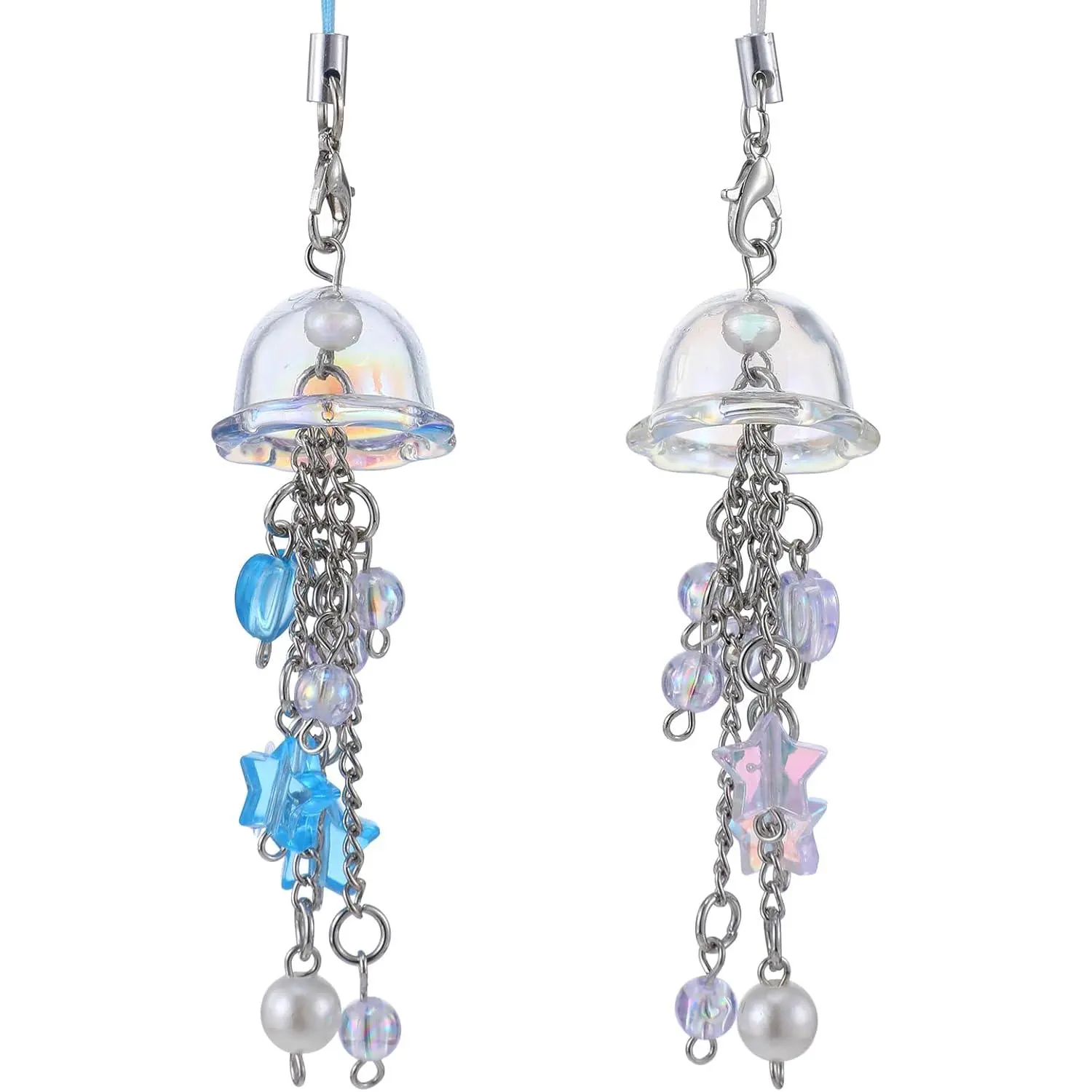 2 count Jellyfish Phone Charm Blue  Phone  Cute Y2k Cell Phones Straps Aesthetic Keychains Phones Case Accessories Jellyfish Decor Accessories for Cellphone Bag  Decor
