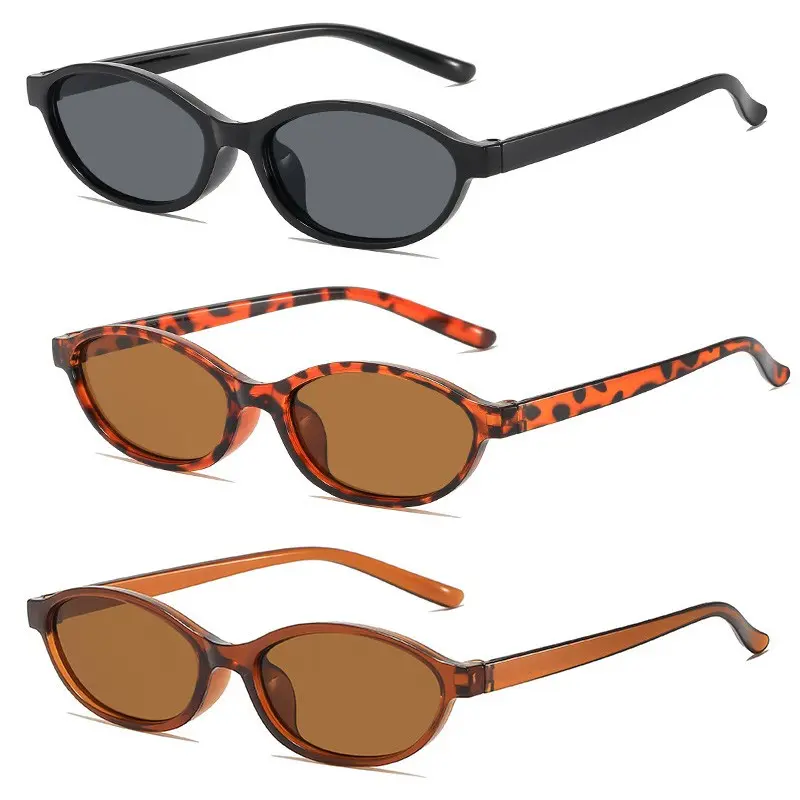 Retro 90s Oval Summer Trendy Sunglasses for Women｜Lightweight Plastic Frame, UV Protection, Trendy Outdoor Shades