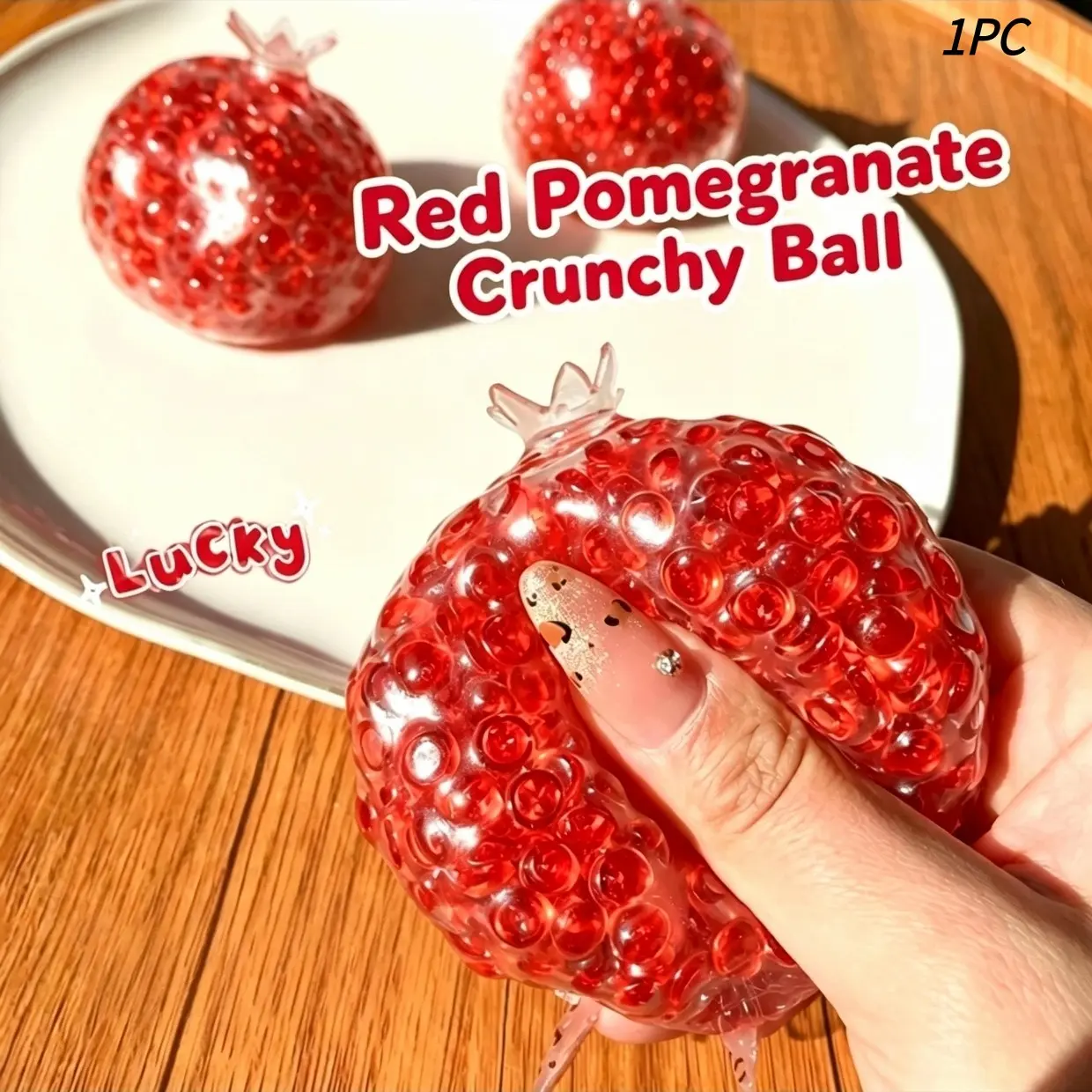 High Aesthetic Pomegranate Stress Relief Toy, Transparent Bubble Ball, Slow Rebound Handmade Fidget Toy, Unboxing Toy Ab-Wg-G1