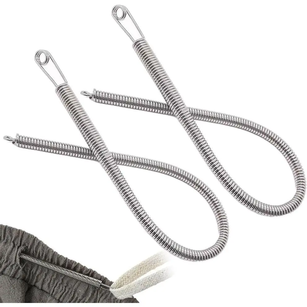 2 count Spring Drawstring  Threader,DIY Rope Threader Clip,Drawstrings  with Easy Threaders,Drawstring Threader Tool Set,for Drawstring  for Hoodies,Pants