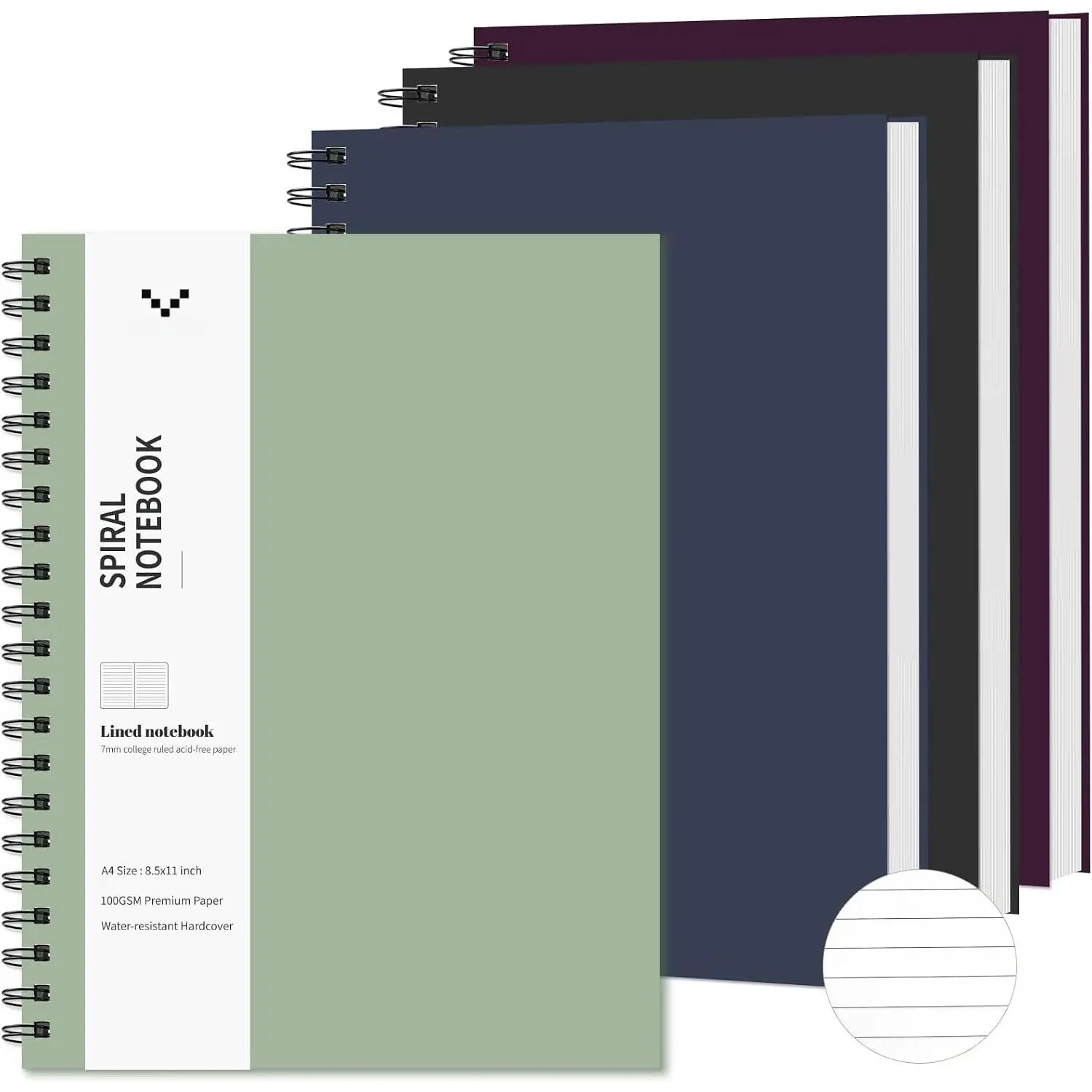 Graph Paper Notebook 8.5" x 11" Spiral Notebook -4 Pack Grid Paper Notebook Graph notebook Engineering notebook 120 Pages 100 GSM Thick Graphing Paper Notebook Hardcover Journal for School