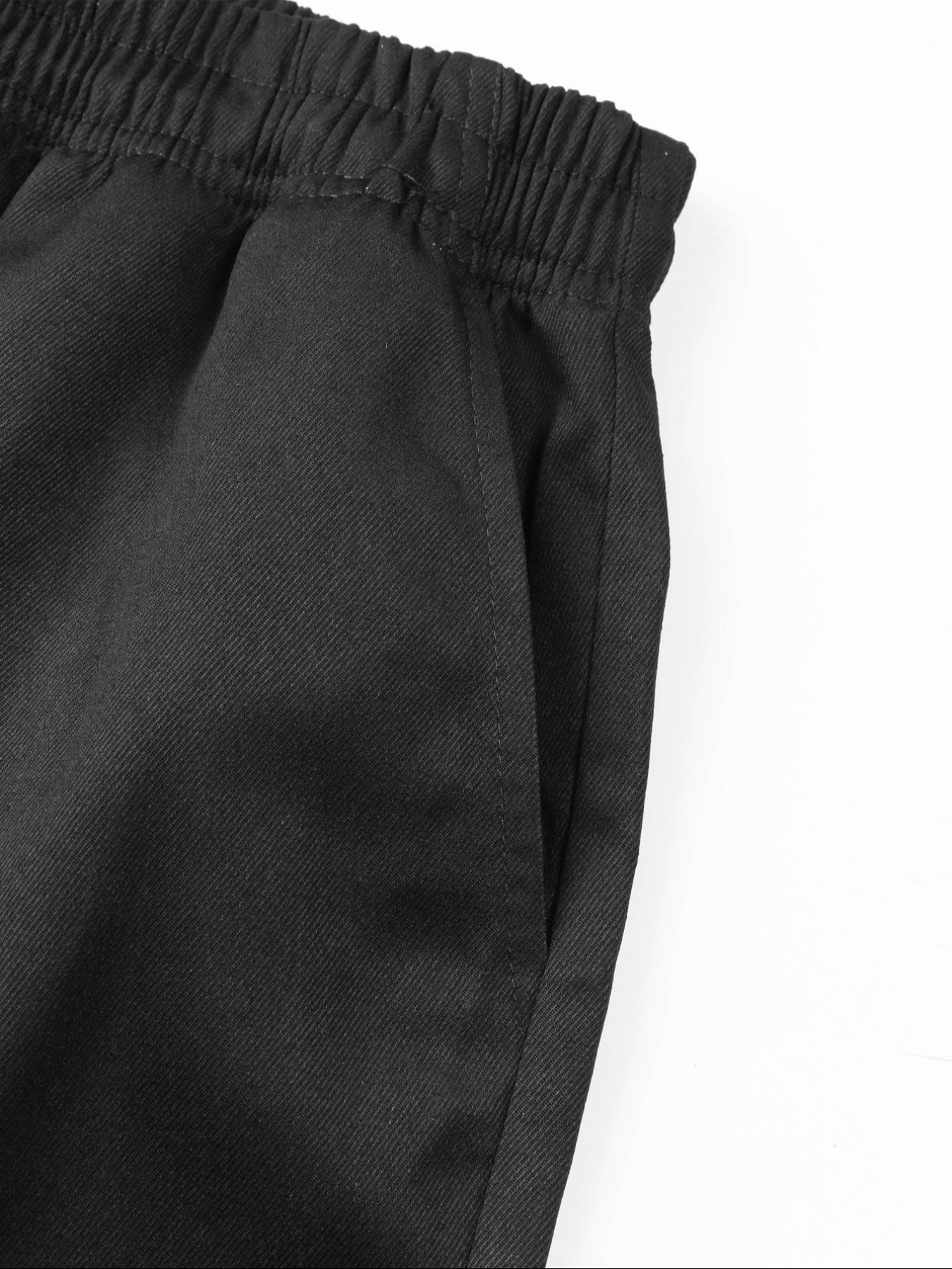 Men's Solid Color Straight Leg Pants, Loose Casual Comfy Trousers for Daily Wear, Woven Bottoms for All Seasons