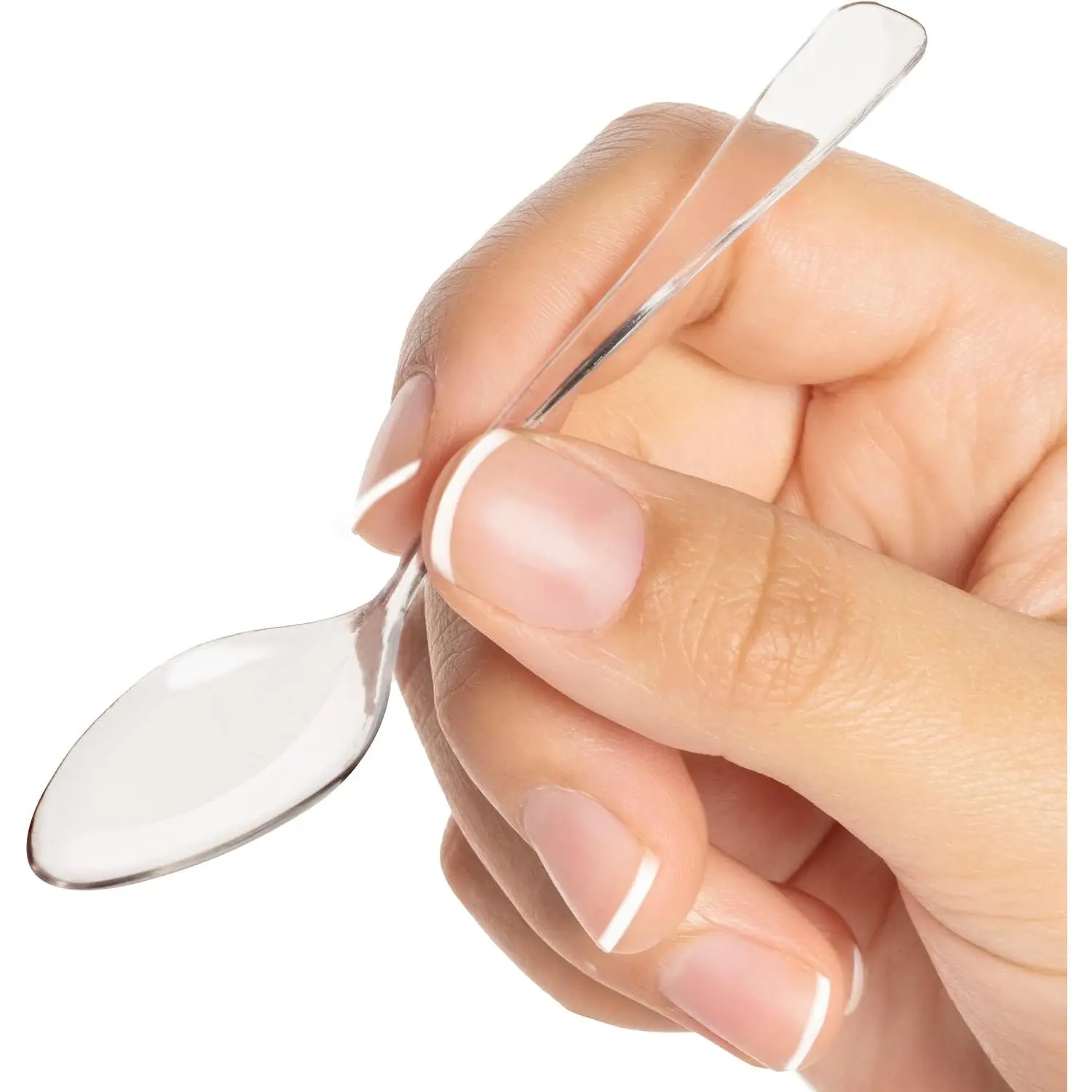 Mini Appetizer & Dessert Spoons - Clear Plastic Tasting Spoons Pack of 50 |  Clear Plastic Tasting Spoons for Ice Cream, Dips & Sampling,  Small Catering Supplies, 50CT 3.75"