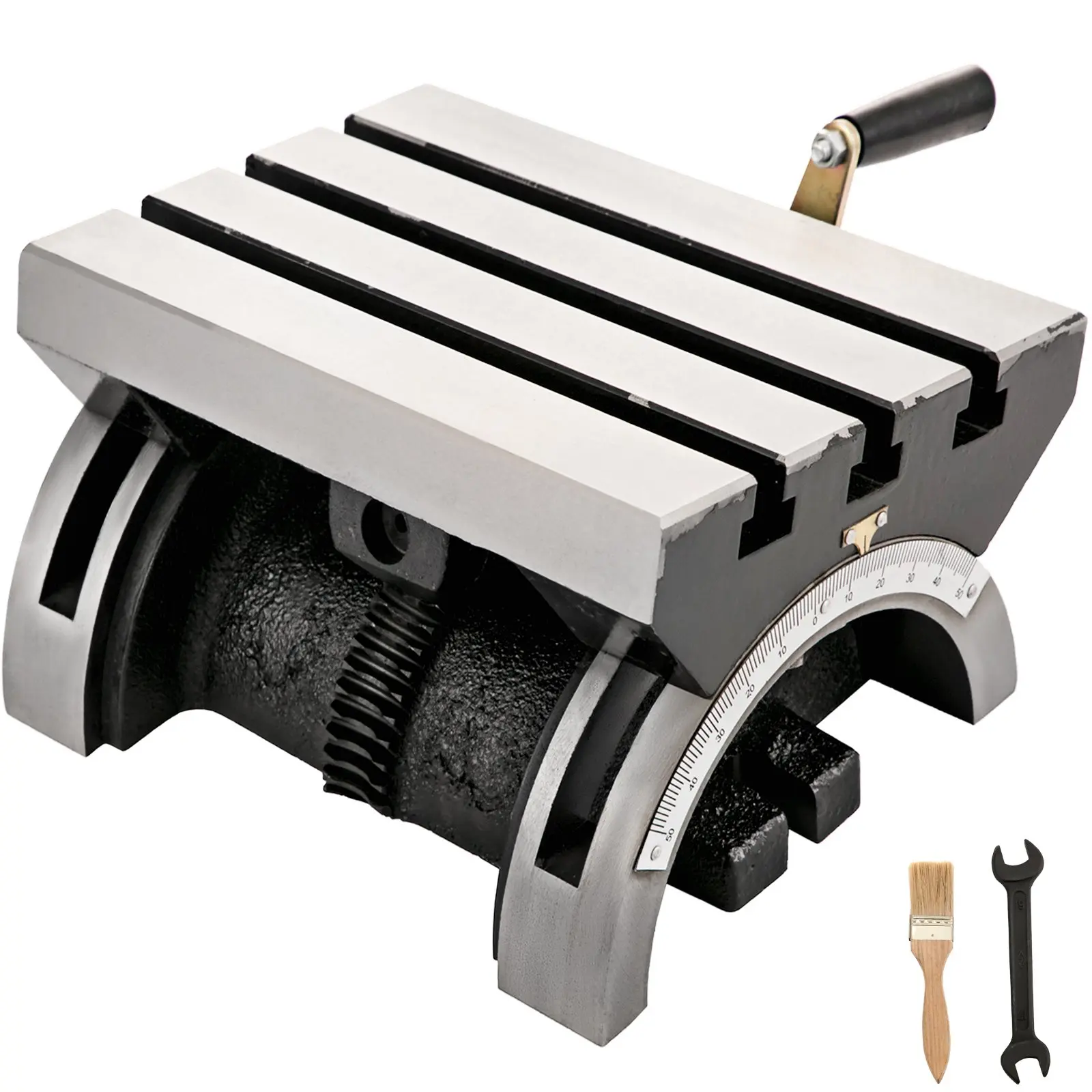 【DealsForYouDays】VEVOR Tilting Milling Table 7x5inch Tilting Angle Milling Machine 0-45Adjustable Swivel Angle Plate with 3 T-slots and an Adjustable Crank Handle Heavy Duty Tilting Milling Machine for Grinding
