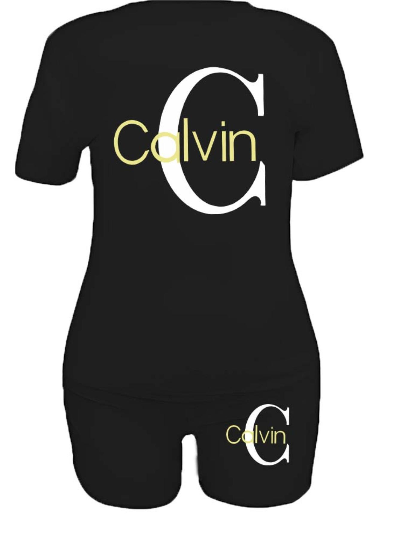 Fashionable Women's Heart Print Letter Pattern Knitwear Set, Regular Length Fitted Tops, Thin Fabric Short Sleeve T-Shirt and Shorts, All Seasons Casual Womenswear