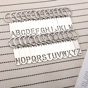 Baddie Aesthetic Custom A-Z Alphabet Hollow Long Tag Keychain | Bold Capital Letter Streetwear Key Ring Stainless Steel Minimalist Bag Pendant Unisex Gift