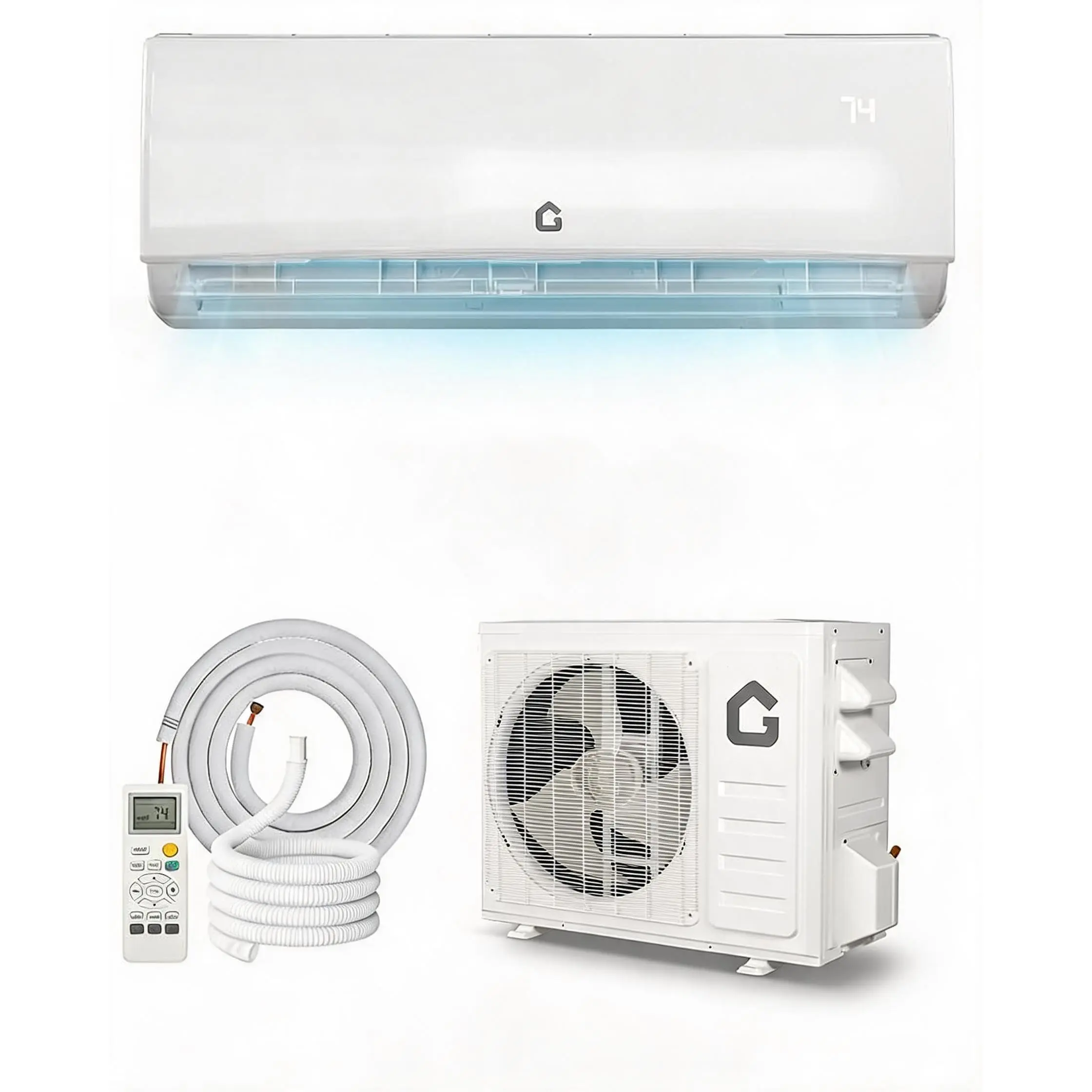 【GARVEE】11500 BTU Mini Split AC/Heating System – 115V WiFi Enabled Energy Efficient Wall-Mounted Split Air Conditioner – Cools Up to 750 Sq.Ft – Heat Pump & Installation Kit Included