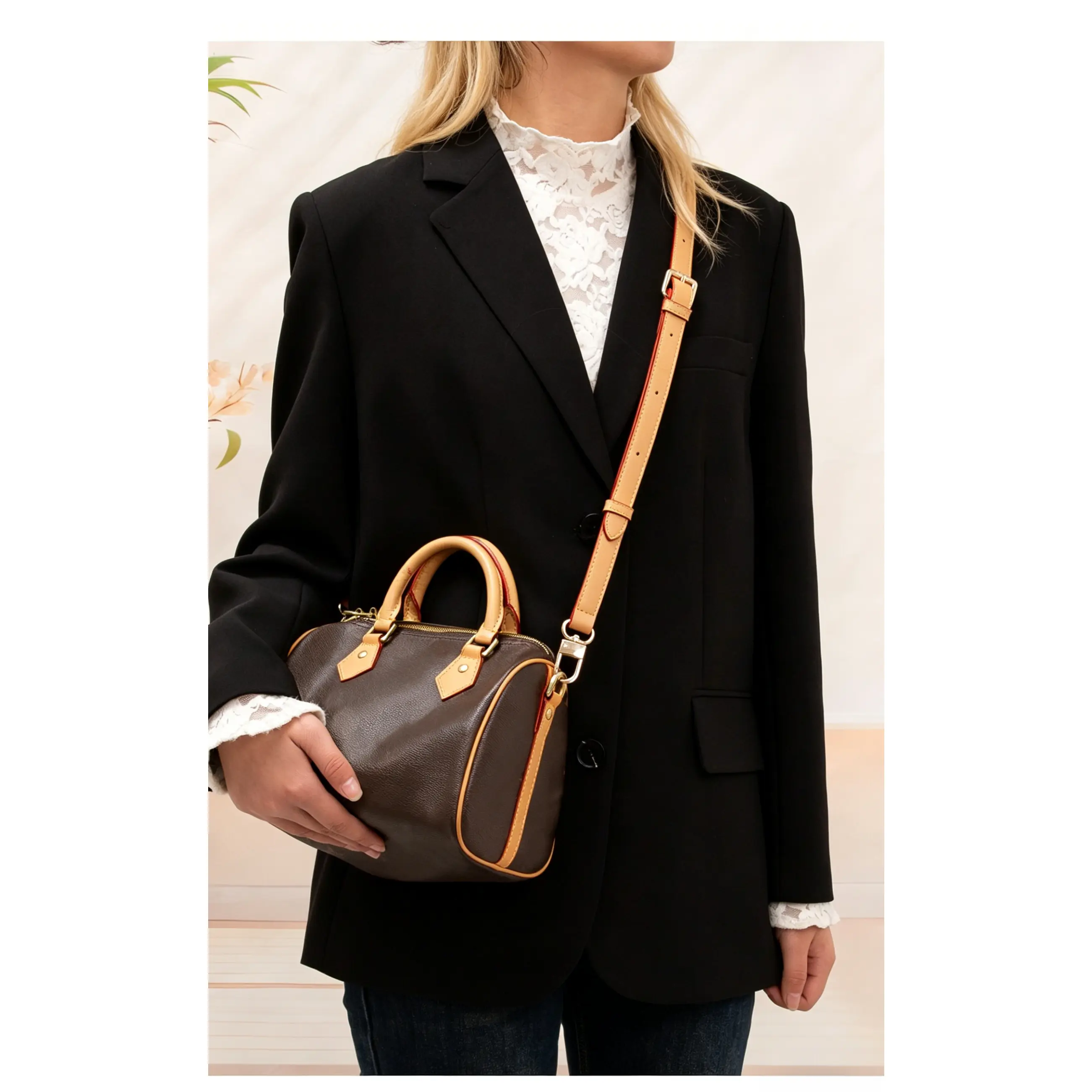 Ankes Leather Bag Conversion Strap - Adjustable Shoulder Strap for Speedy 20/25/30 Style Luggage & Bags Accessories, Minimalist, 20/25/30 Style Bags