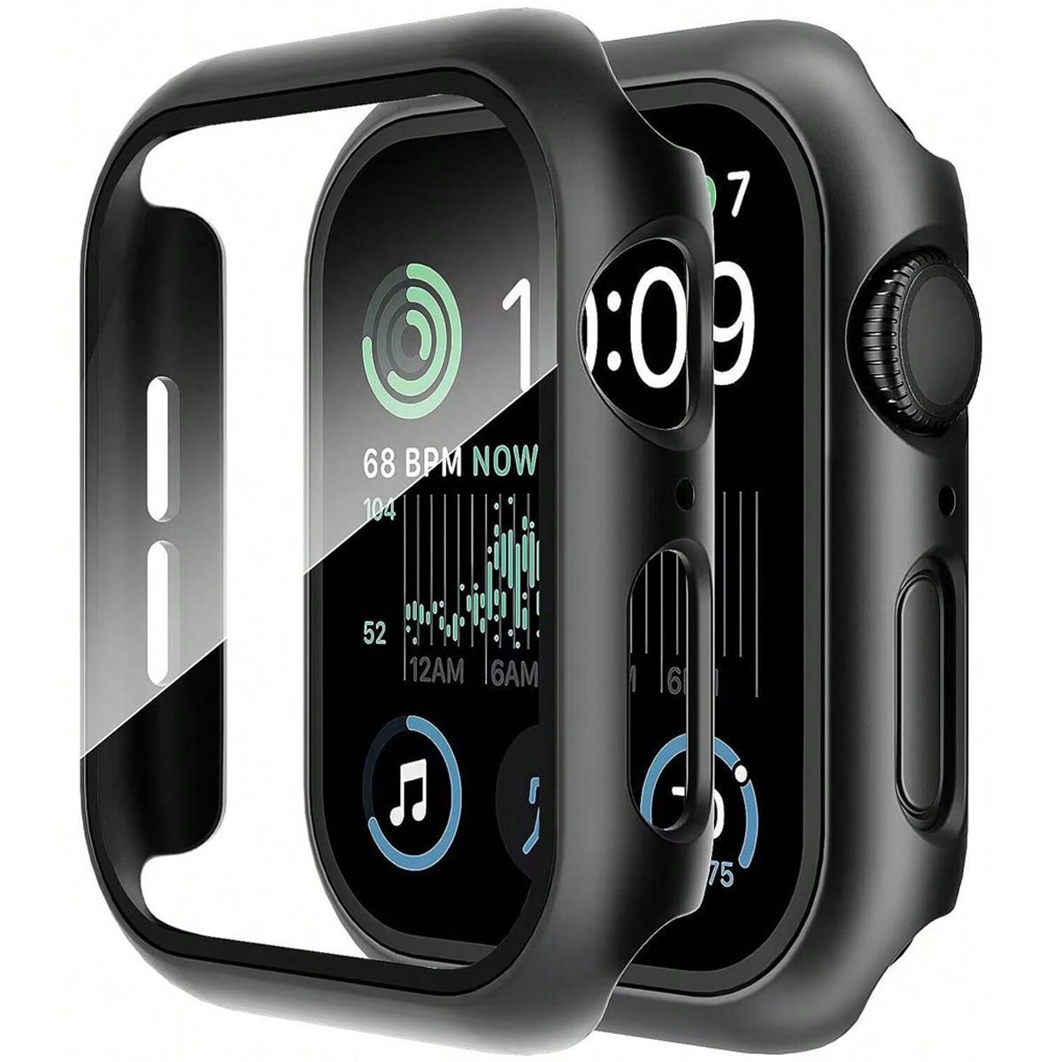 Apple Watch Hard PC Case – Built-in Tempered Glass Screen Protector, Ultra-Thin Full Coverage, 38-49mm