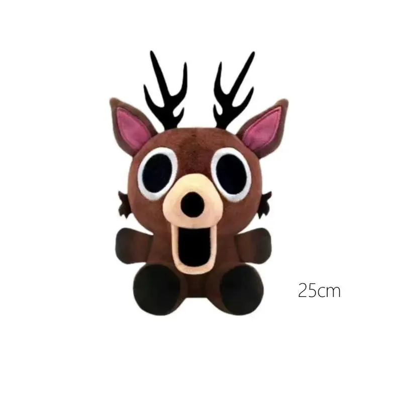 Cute Deer Soft Stuffed Plush Toy, Cartoon Character Doll, Christmas-Birthday Gift for Kids, Includes Batman Fugglers, Sprunki Plushies, Therian Quadro Bics Bear, Fantasy Stitch, Hex, AOT Tee, FG V, Jeffy Puppet, FNAF Themed Elements
