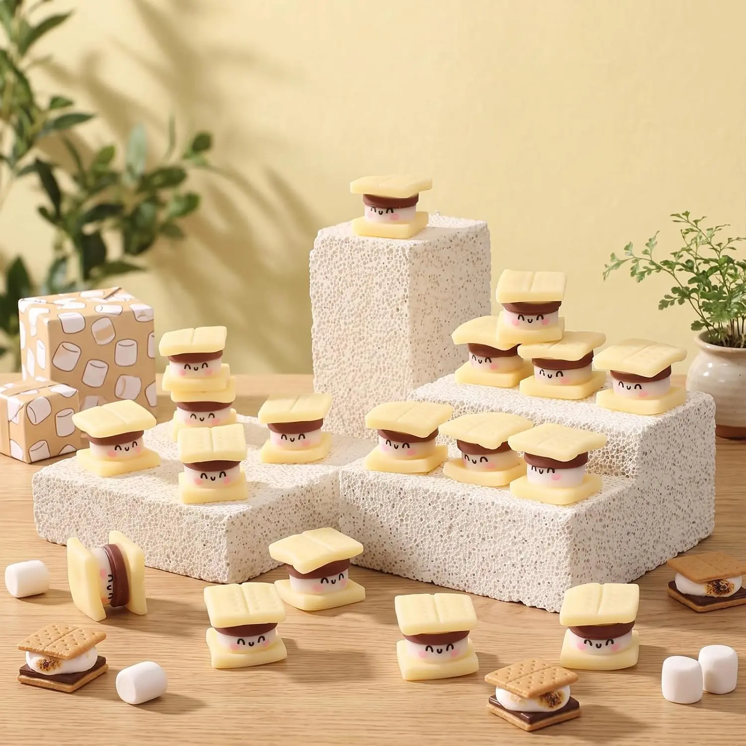 20 Pcs Smores Stress Balls Marshmallow Soft Squeeze Fidget Toys | Cute Squeeze Balls Party Favors For Kids