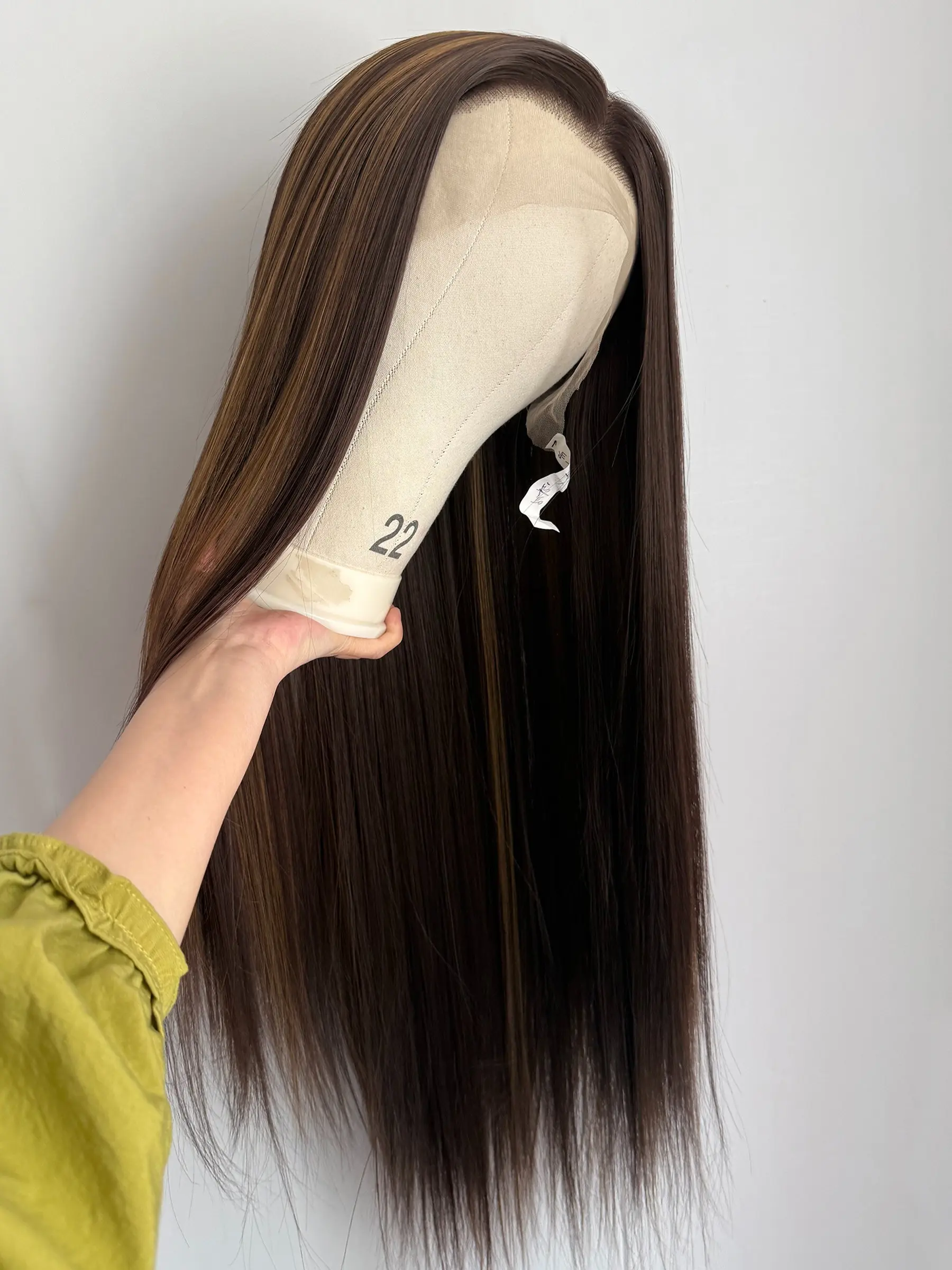 26Inch Brown Blonde Highlights Wig, Long Silky Straight Wig for Women, 13x4 Lace Front Wigs, Frontal Lace Wig, Fashion Synthetic Fiber, Natural Hairline, Transparent Lace, Daily Wear Wigs