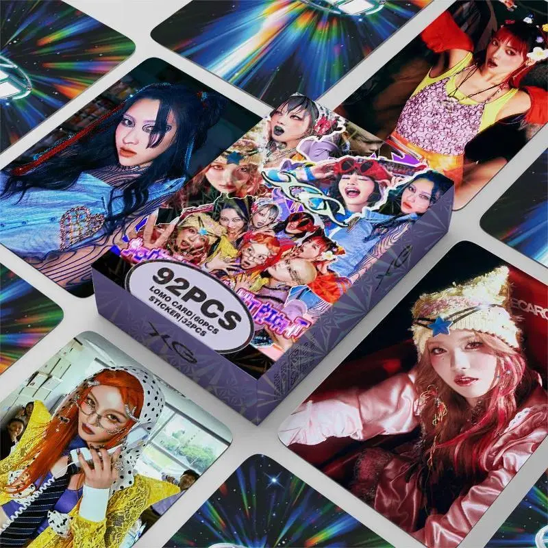 92Pcs/Set Kpop Idol Girl XG New Album Lomo Cards JURIN CHISA COCONA HINATA HARVEY JURIA HD Printd Photocards Sticker Fans Gift