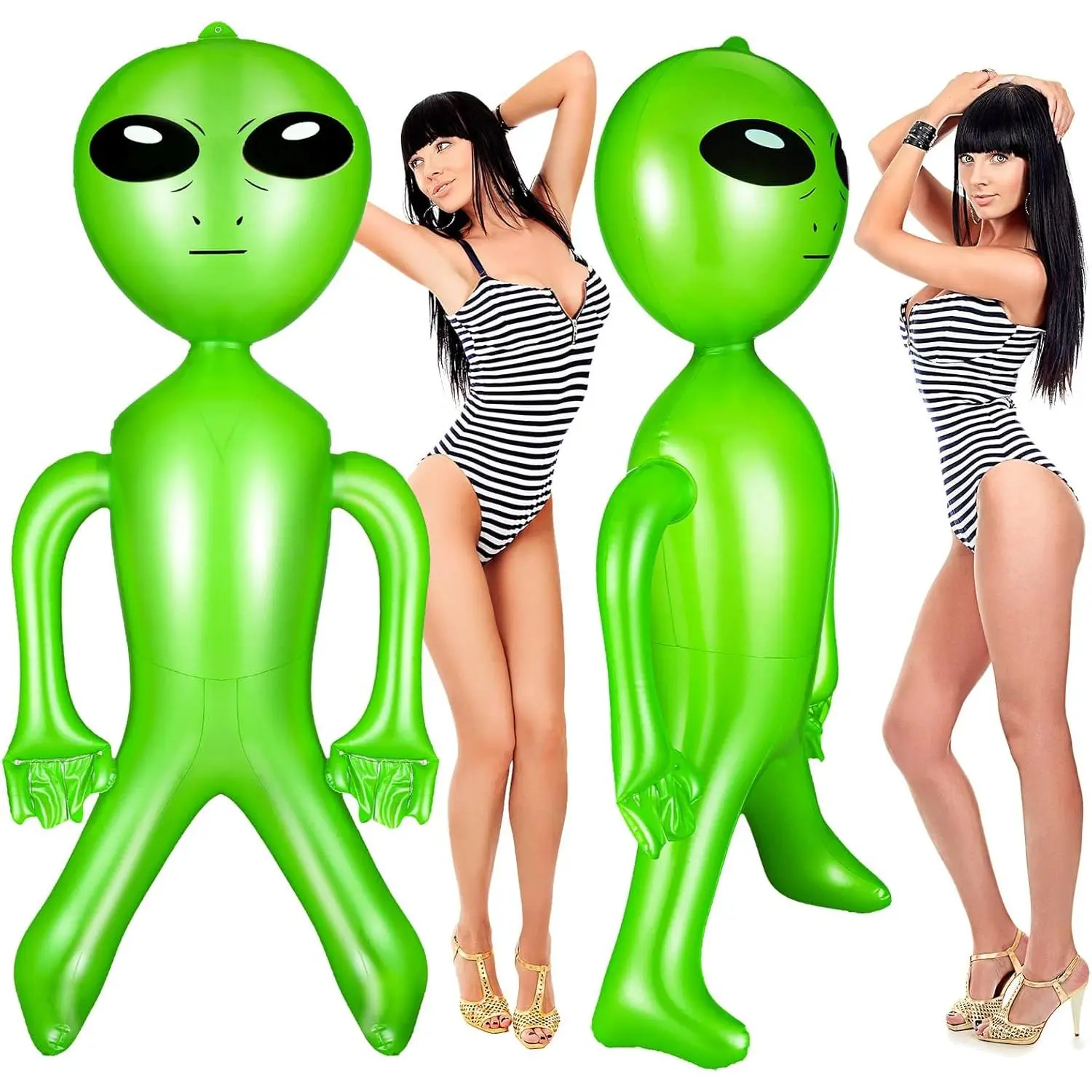 1 Piece 63 Inch Giant Inflatable Alien Blow up Jumbo Green Inflate Alien for Theme Birthday Party Favors Decorations Indoor Outdoor Photo Prep Halloween Easter Christmas Decorationsfidget toys