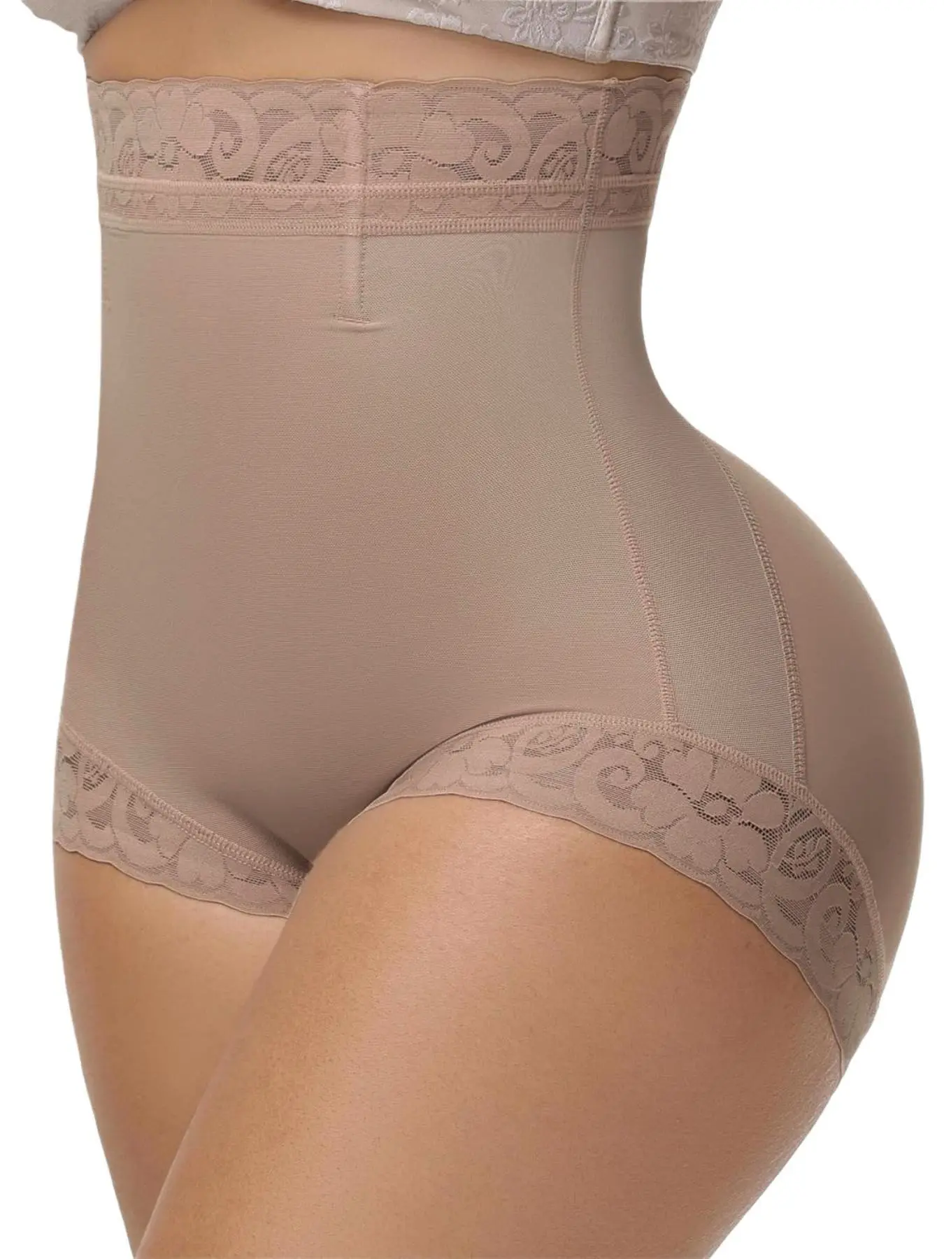 1 Count Super High Waist Elasticity Shaperwear Shorts, Fajas, Butt Lifting And Tummy Control Shaping Shorts, Lace Anti Slip Shaperwear Panties, Women's Underwear Body Shaper Bottoms Comfortable, Suitable for Daily or Party