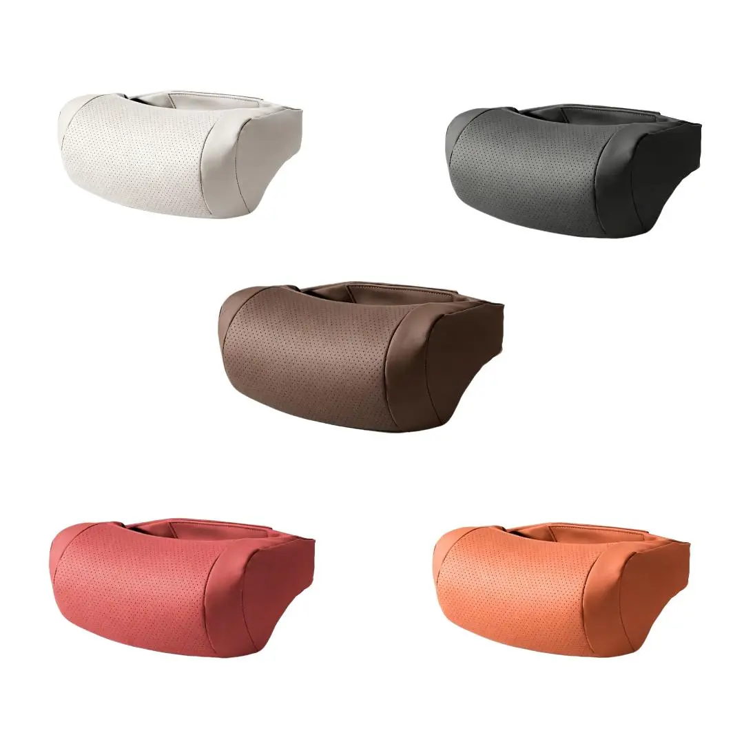 Car Neck Pillow, 5 Colors Available, Breathable Perforated Leather Material, Ergonomic Design, Memory Foam, Secure Strap, Universal Fit