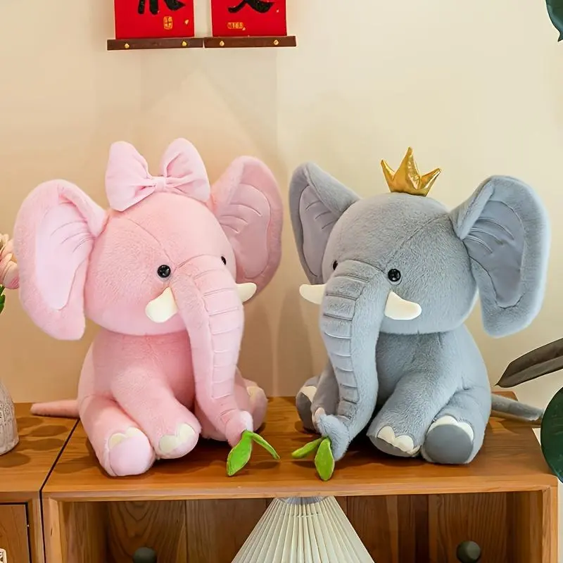 Ultra Soft Elephant Plush Toy Realistic Large Plush Toy Two Colors - Soft & Cuddly Stuffed Animal for Boys Girls and Kids Birthday and Holiday Gifts Birthday Festival Gifts Children's Room Decoration Halloween and Christmas