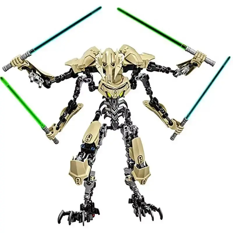 Hot 32cm Ksz714 Star Toy Anime  Action Figure Robot Grievous With Lightsaber Hilt Combat Model Building Gifts