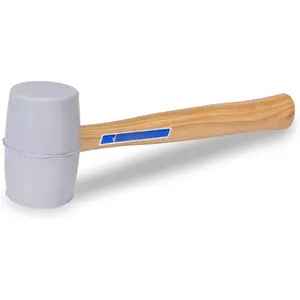Solid Rubber Mallet, Quality Rubber 20 oz , Assembled in , Hardwood Handle, RM2W, VN57432
