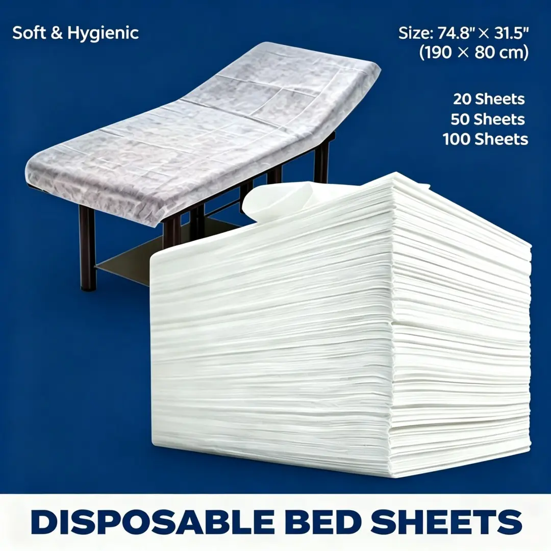 Disposable Massage Bed Sheet, Waterproof Oil-Resistant Non-Woven Fabric, 190x80cm, Multiple Sizes Available, 20/50/100 Sheets
