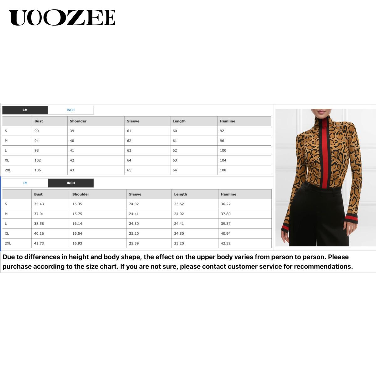 UOOZEE Women's New Fashion Retro Leopard Print Tight-fitting Skinny Contrast Turtleneck T-shirt Top Bottoming Shirt Red and Black Contrast Stripes Spring, Autumn(Sizing Runs Small - Check Size Guide or Order Larger) Casual Long Sleeve cute fall outfits