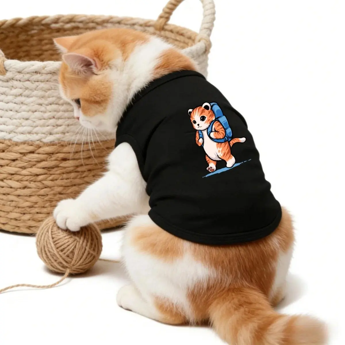 1pc Cute Cartoon Printed Pet Vest for Spring and Summer, Thin and Breathable Cat and Dog Vest Clothing