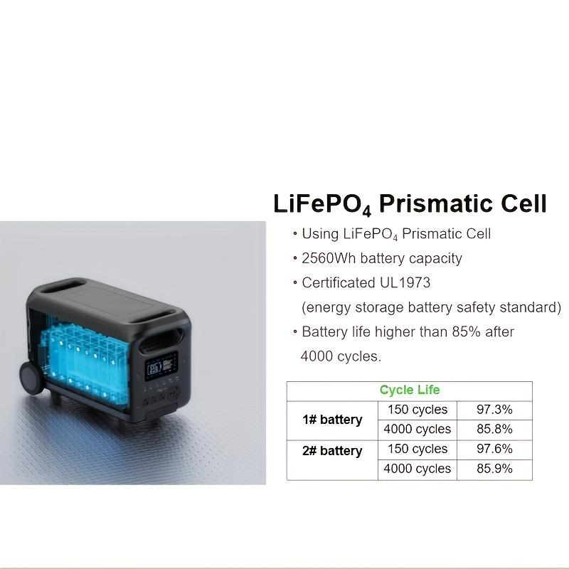 3000W Lithium Iron Phosphate Portable Generator (LiFePO4) - 2560Wh high-capacity mobile power supply, 1.6 hours fast charging, 30dB silent and lightweight backup generator, suitable for RV, camping, outdoor - 10 years service life, usb-c output