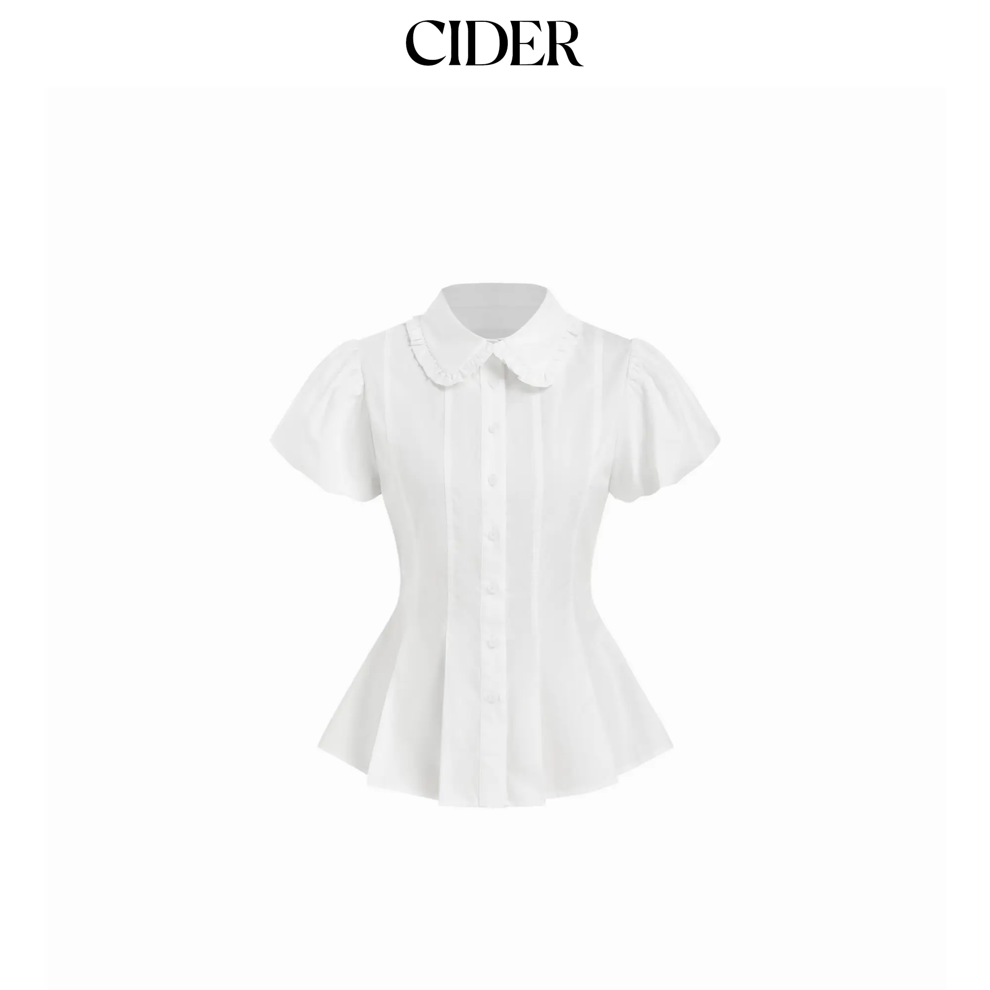 Cider Puff Sleeve Peter Pan Collar Peplum Blouse SummerWins SummerFinds