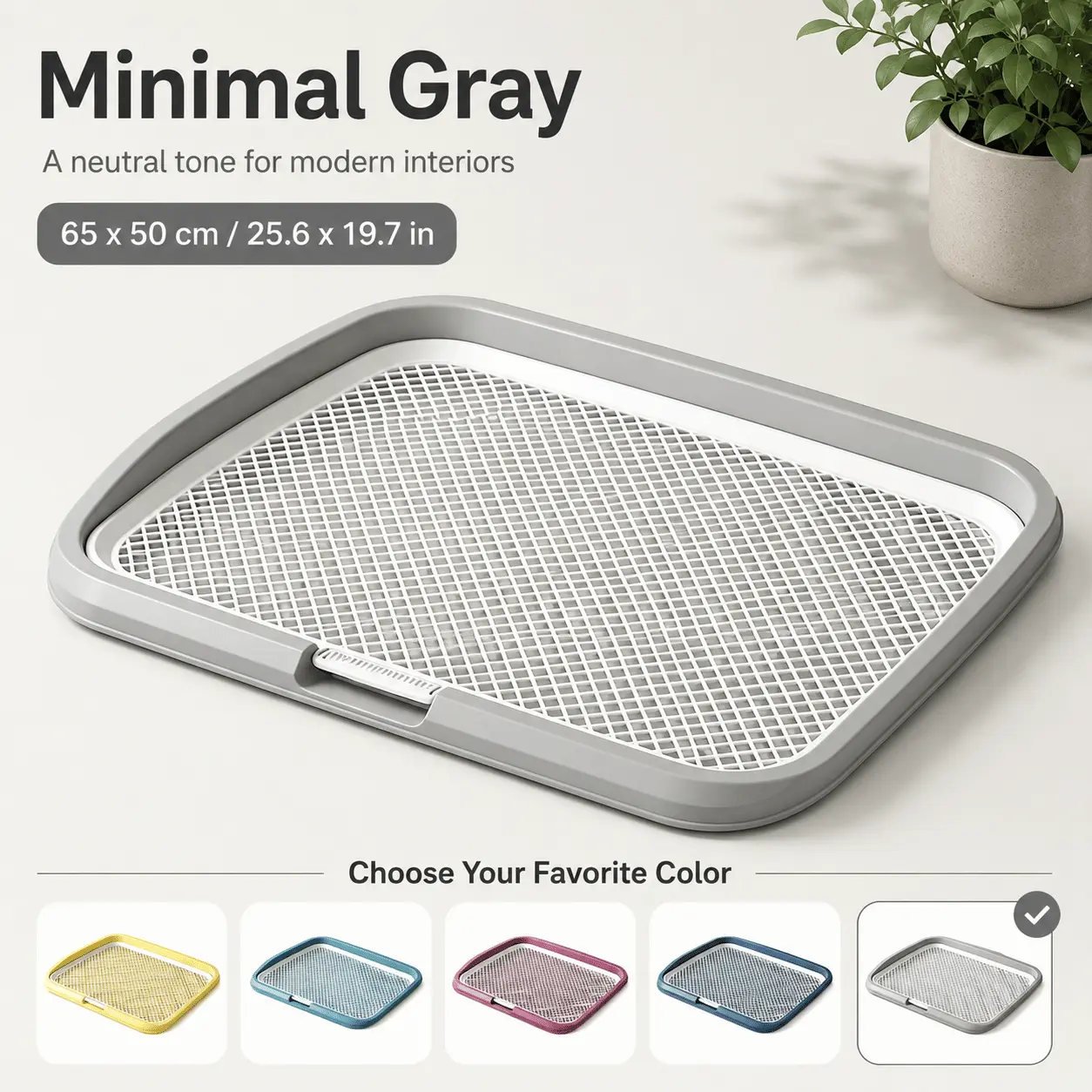 Dog Potty Tray with Removable Grating, Leak-Proof Indoor Dog Toilet for Puppy Training, Washable Pee Pad Holder for Apartments & Dogs