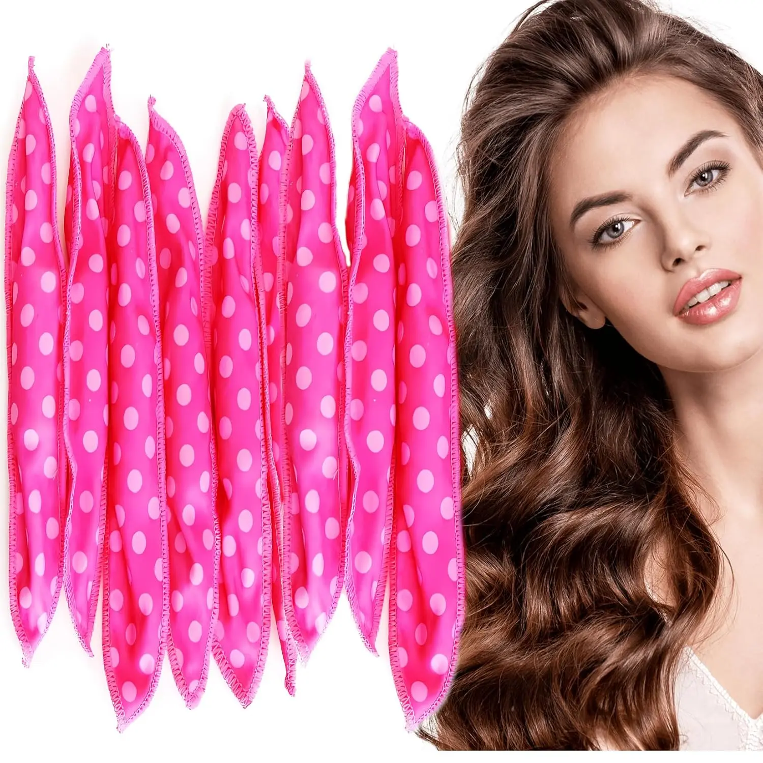 10Pcs Heatless Sponge Hair Curlers | Sleep Overnight & Wake Up With Natural Bouncy Waves, No Heat Damage, Soft For All Hair Types