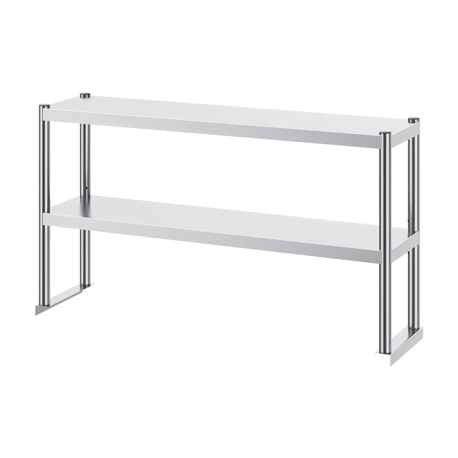 Double Overshelf, Double Tier Stainless Steel Overshelf, 12 x 72 Inch Double Deck Overshelf, Height Adjustable Overshelf Prep Work Table for Kitchen, Restaurant and Workshop