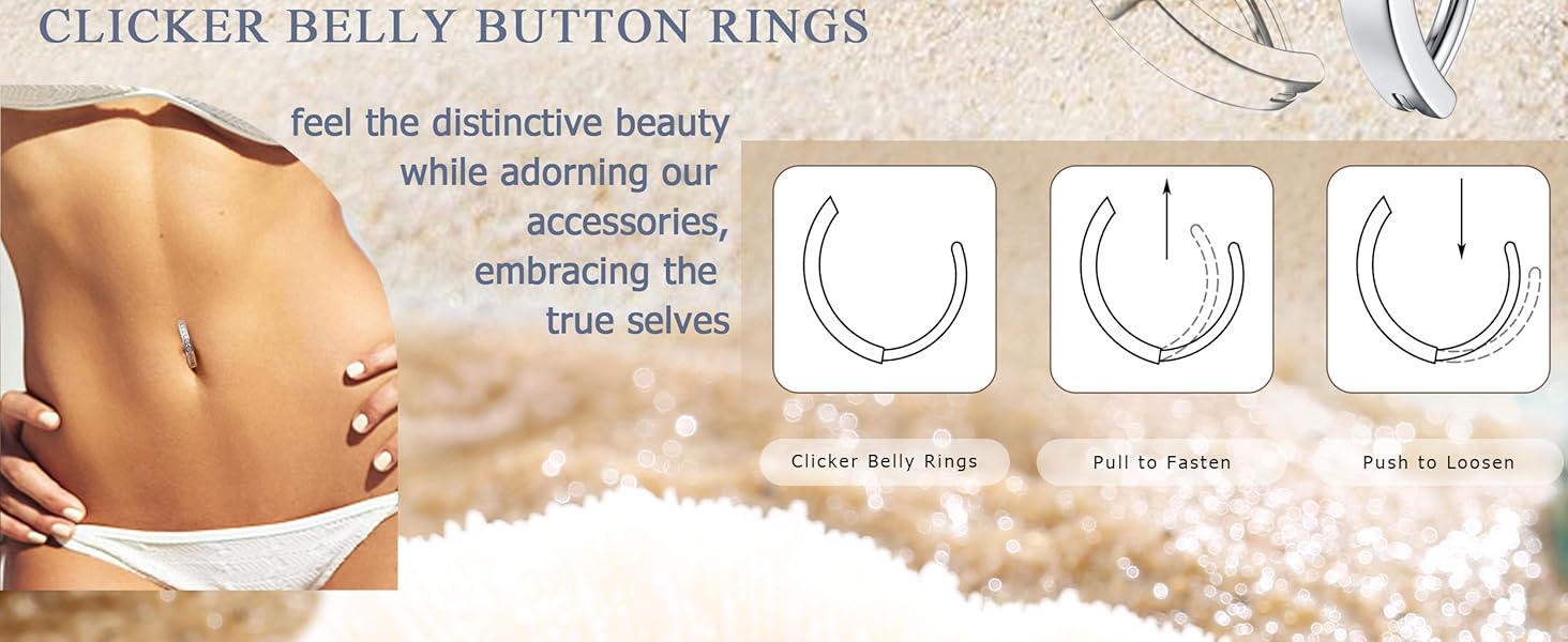 LOLIAS Silver/Gold Plated Belly Button Rings Surgical Stainless Steel Belly Rings CZ Clicker Belly Button Piercings for Women Navel Piercings Pack,Silver/Gold