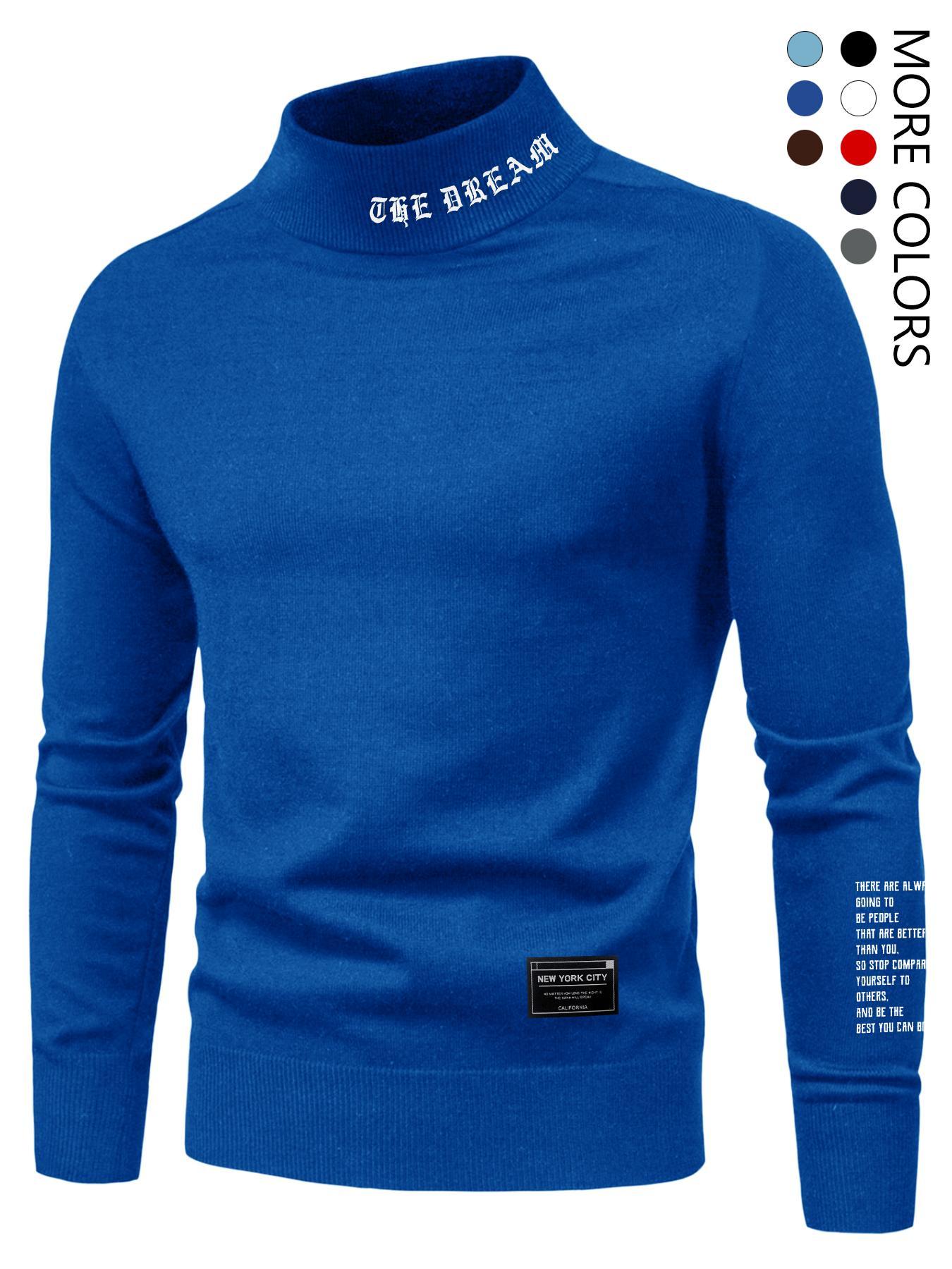 Men's Letter Print Stand Collar Sweatshirt Sportswear, Regular Fit Casual Sporty Design Long Sleeve Pullover for Fall & Winter, Men's Clothes for Daily Wear More