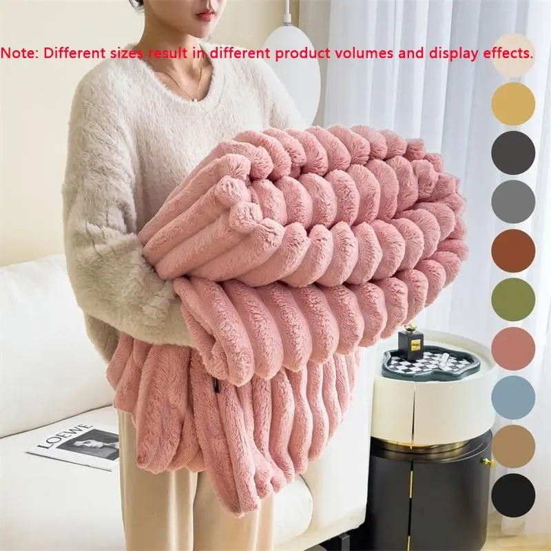 1pc（Note: Different sizes result in different product volumes and display effects.）Soft Plush Blanket, Warm and Skin-Friendly, Ideal for Home, Office, Camping, Car, Travel, Christmas Gift for Girlfriend