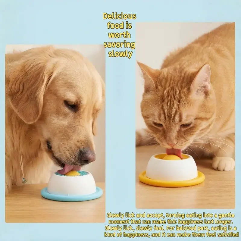 Dog Lick Toy Slow Feeder Lick Bowl Food Dispenser, for Tooth Cleaning and Snack Feeding, Suitable for Cats and Dogs to Relieve Anxiety and Boredom, Non-Slip Suction Cup Anti-Tipping Design, Easy to Clean for Liquids and Soft Foods