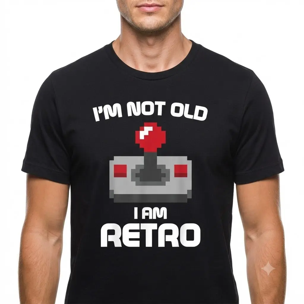 Unisex Retro Arcade Player Casual Basic T-Shirt, Funny Age Reject Game Nostalgia Slogan Daily Commute Short Sleeve Top