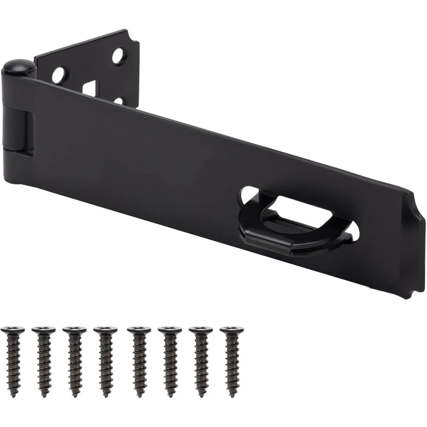 7-1/2 Inch Door Lock Hasp Latch,  Packlock Clasp Hasp Lock Latch, Stainless Steel Gate Lock Hasp for Outdoor Fence Gate,Barn Door, Cabinet, Drawer, Brushed Finish with Screws, 1 Pack