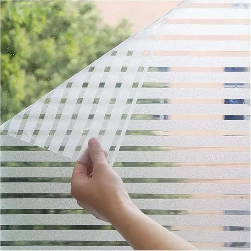 Window Glass Sticker Transparent Privacy Film, Self-Adhesive Static Shower Door Film, Modern Simple Versatile Interior Window Film, Bathroom Privacy Membrane, Window Privacy Films