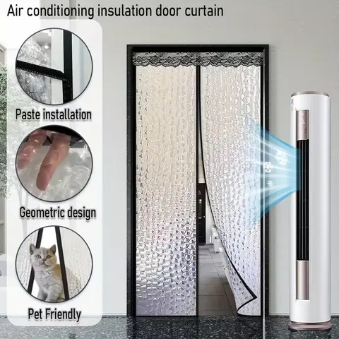Traditional Magnetic Insulation Door Curtain, Air Conditioning EVA Material Door Cover, Temperature Controlled Insulation Door Partition, Automatic Closing Door Mesh for Courtyard and Room, Decorative Home Magnetic Door