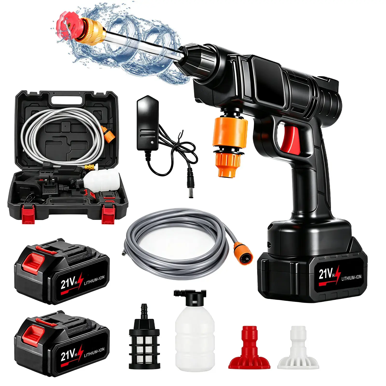 [SUMMER SALE]Portable Cordless Pressure Washer – High Pressure Car Wash Spray Gun with Jet Spray Head, Rechargeable Electric Power Washer for Car & Home Cleaning, Perfect Christmas & New Year Gift ldea SummerVibes