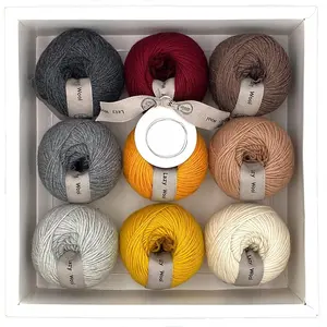 55% Extra Fine Merino  45%  #3 Light  Yarn Box Set Bundle - Maple Collection, 9 Balls x 50g, 900m , Machine Washable (Maple)