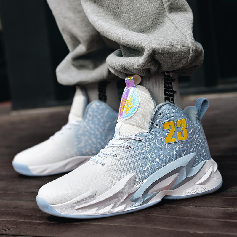 UYCEKK Men'S Gradient Color Basketball Shoes - Breathable Low-Top Sneakers with Shock Absorption, Durable Rubber Sole & Fabric Lining for Training, Running, Outdoor Sports, Basketball Gear, Athletic Footwear, Sleek Sports Design, Cushioned Support