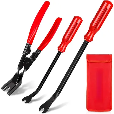 2-Piece Trim Fastener Removal Pliers Set – 30° & 80° Angled Push Pin Pliers For Automotive Panel Clips, Rivet Puller