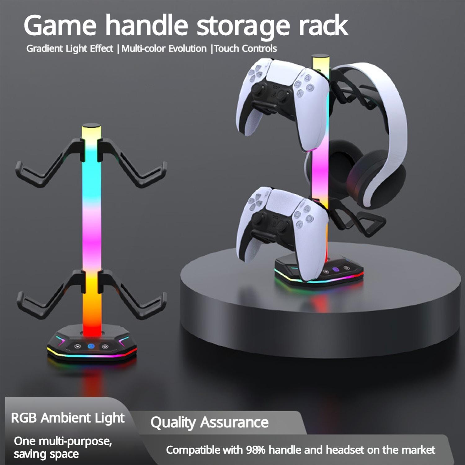 Game Controller Holder, Game Controller Display Stand with RGB Light Effect, Console Accessories for PS5 Controller/Xbox Controller, Switch Controller, Game Accessories, Game Peripherals