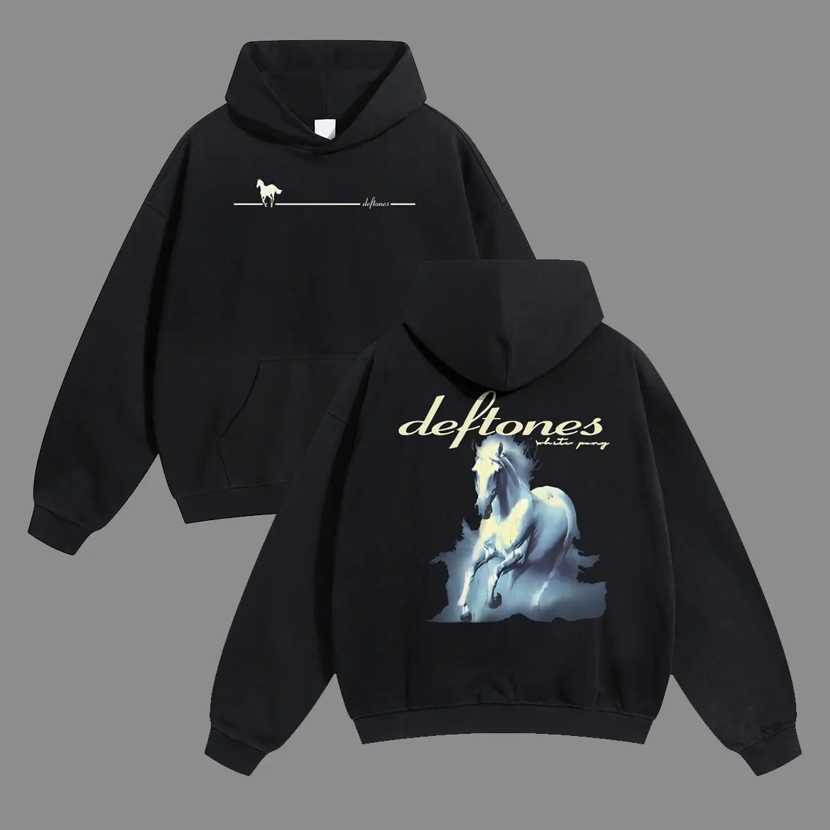 Unisex Deftones White Horse Metal Rock Graphic hoodie Personalized Pattern Y2k Clothing Round Neck hoodie,Women's Clothing , Menswear, Top, Vintage Style,Summer Casual Oversized