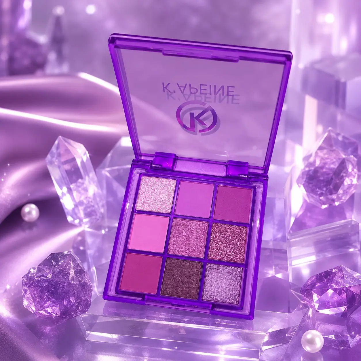 Kapeine 9 Colors Eyeshadow Palette, Grape Lavender Tone Matte & Shimmer, High Pigment Blendable, Long Lasting Eye Makeup