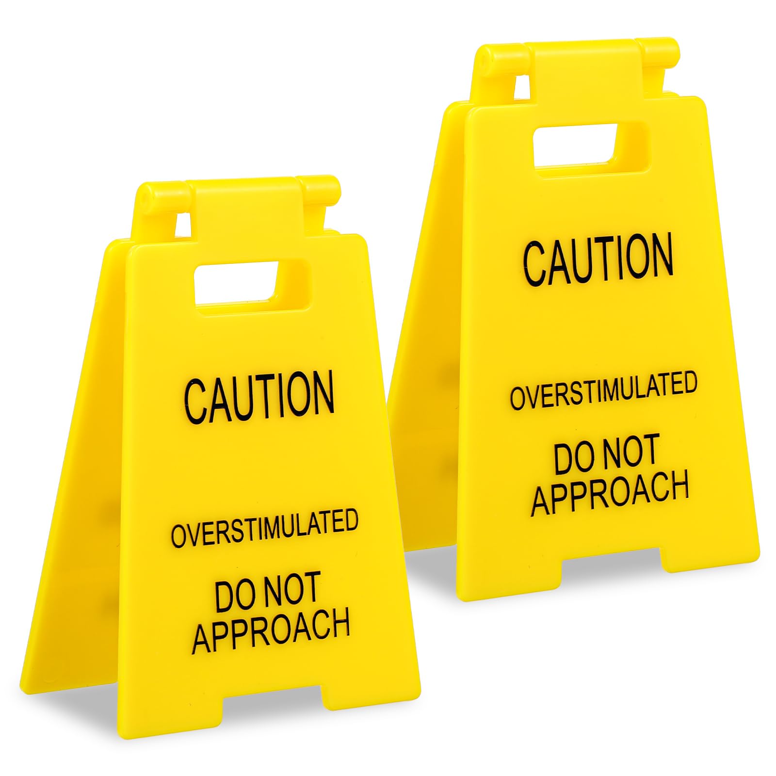 Caution Overstimulated Desk Sign, 3D Printed Funny Warning Sign, Home Office Decor Gag Gift for Coworker Teammate Employee